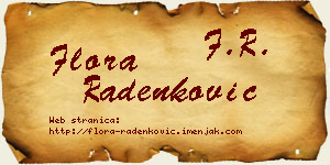 Flora Radenković vizit kartica